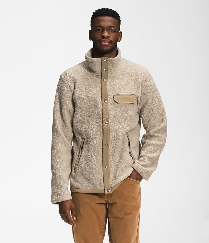 The North Face Softshell Jacket Cragmont Snap Front Jacket Khaki - Mens - Thailand RYNHO-7584